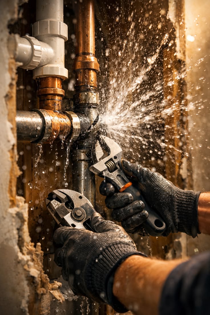 Remplacement de conduite d’eau : plombier qui répare une conduite d’eau qui fuit